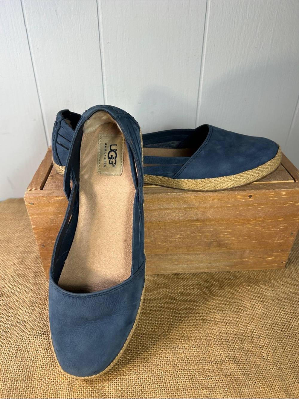 UGG Navy Blue Espadrille Slip-On Flats